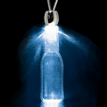 Light Up Necklace - Acrylic Round Faced Bottle Pendant - Blue